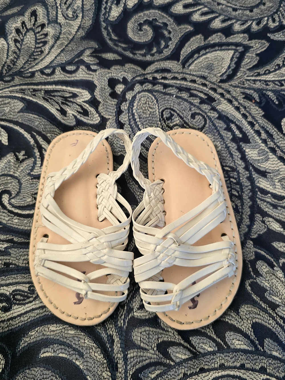 New Unisex Traditional Mexican white Huaraches Baby Sandals Size 5 US